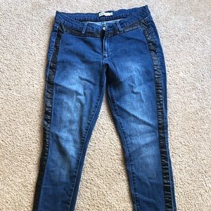 JustFab Blue Jeans with Black stripe on sides, 29
